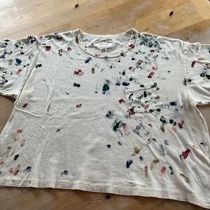 THE GREAT TOP  CROPPED …PAINT SPLATTERED TEE NEW
